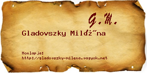 Gladovszky Miléna névjegykártya